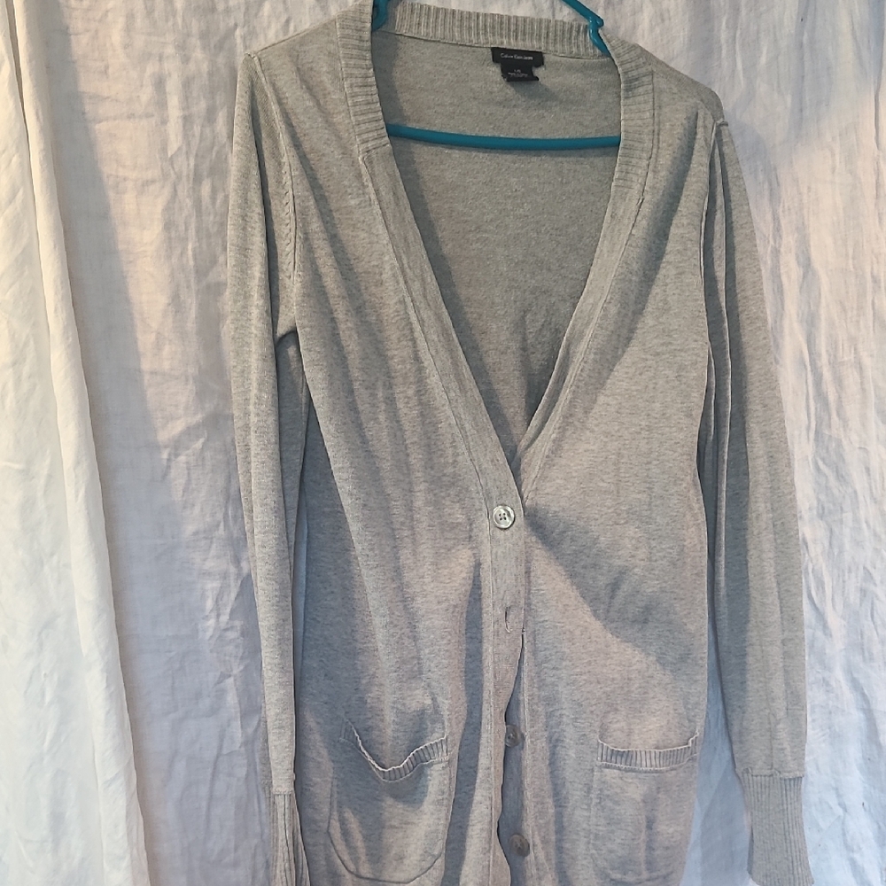 Calvin Klein Jeans Gray Cozy Cardigan Sweater